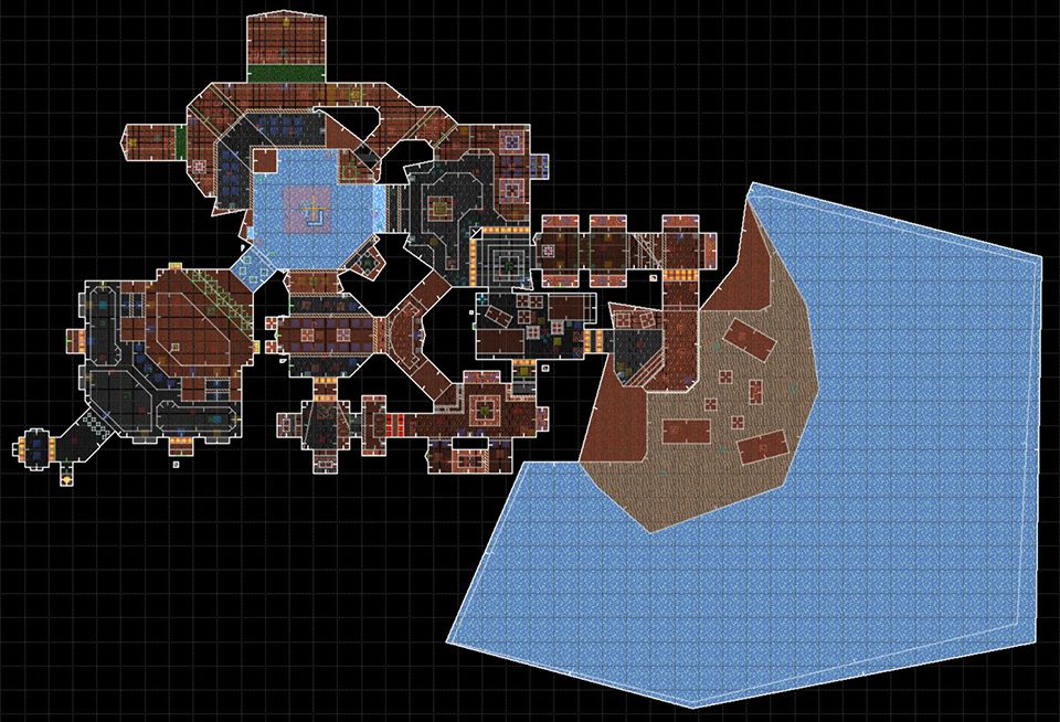 A top-down view of a level map.