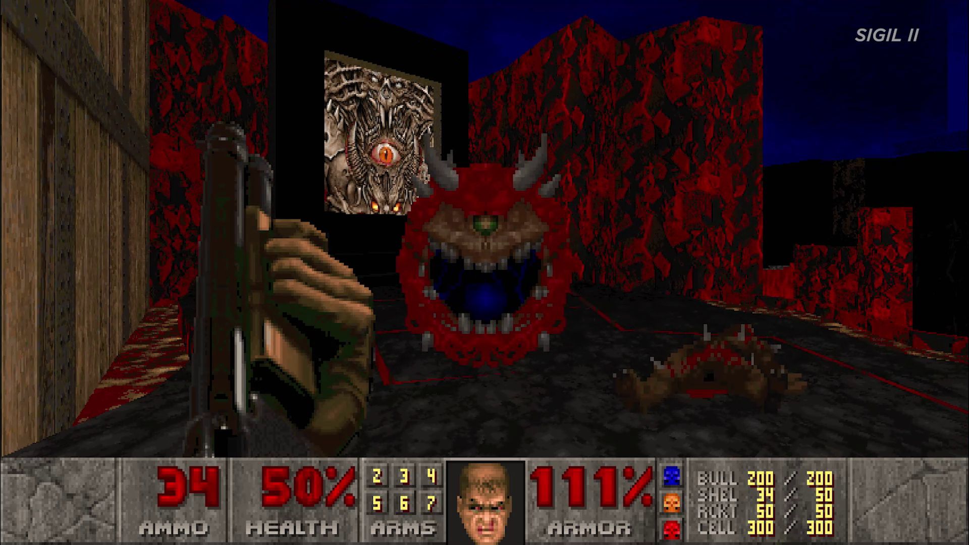 Preparing to fight Cacodemon.