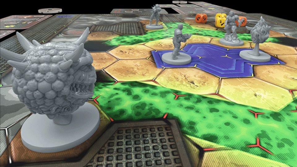 Gameplay of DOOM Arena Board Game with the DOOM (1993) map & miniatures