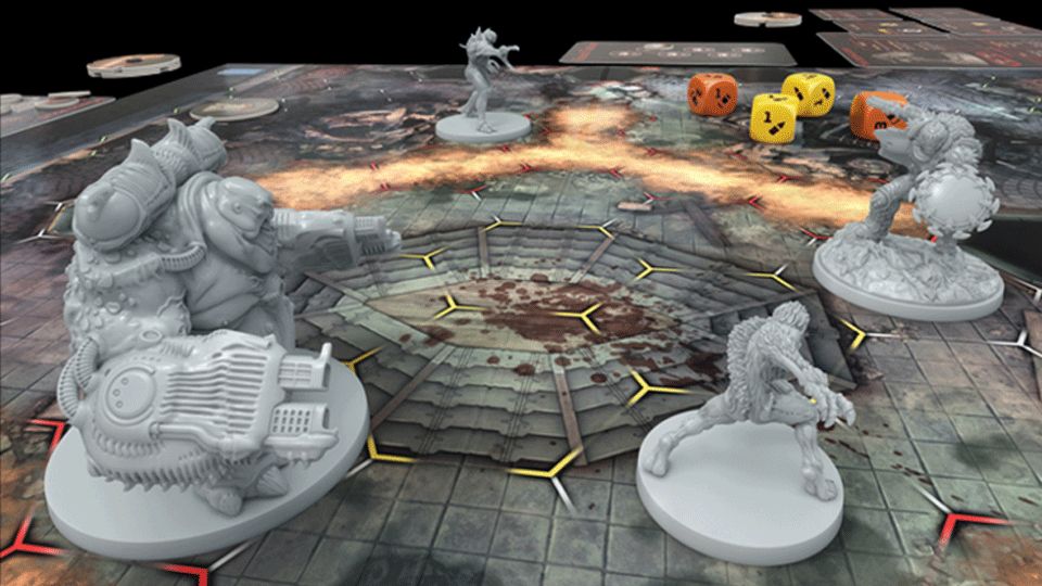 Gameplay of DOOM Arena Board Game with the DOOM: The Dark Ages map & miniatures