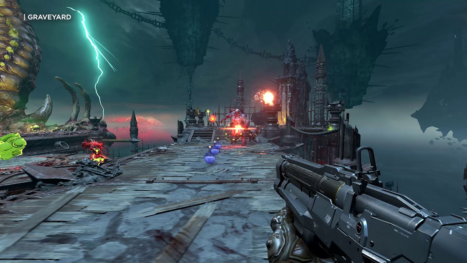 Image of the mod 'Graveyard' made by id Software and available in DOOM Eternal mods.