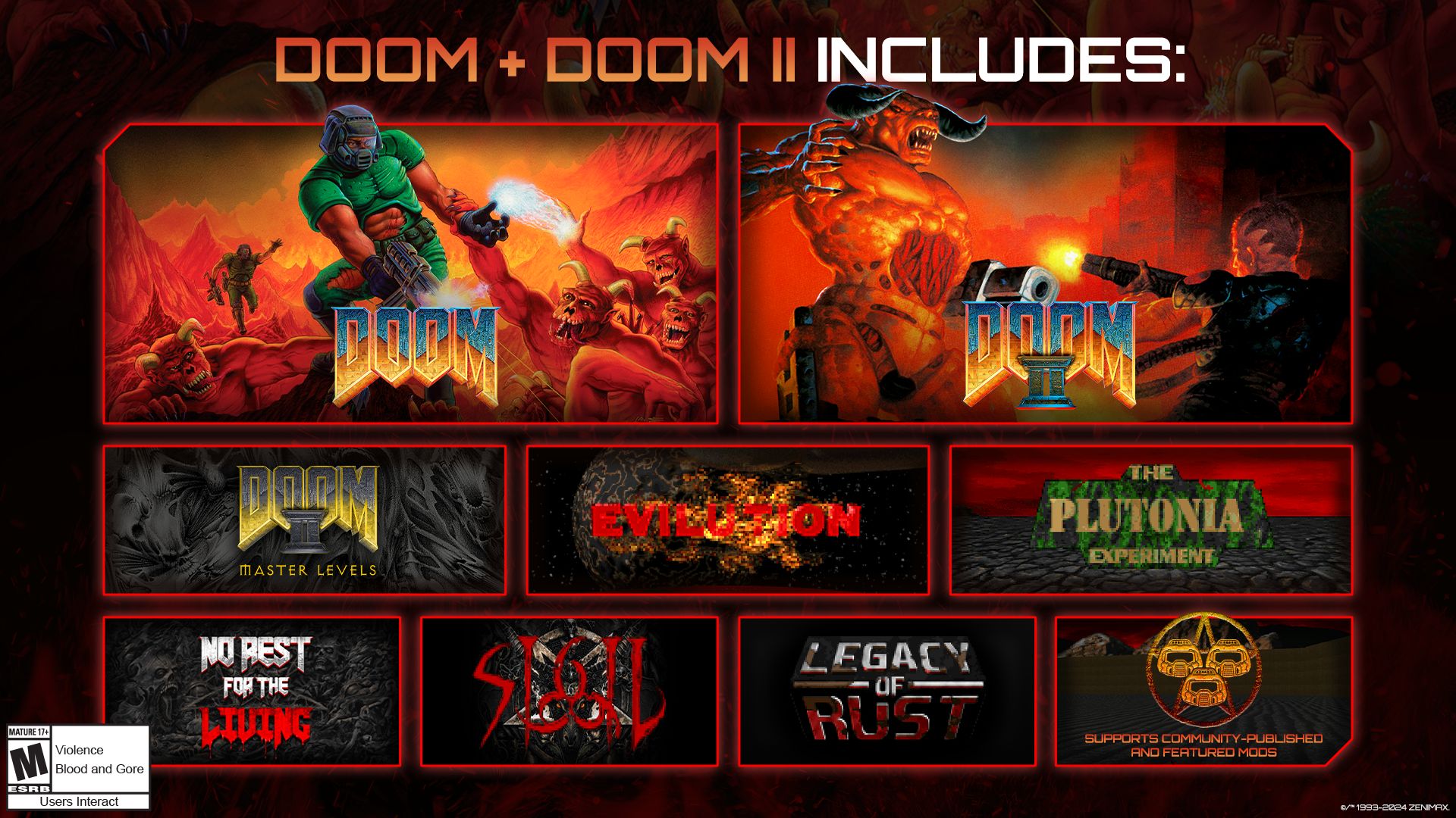 DOOM + DOOM II Includes