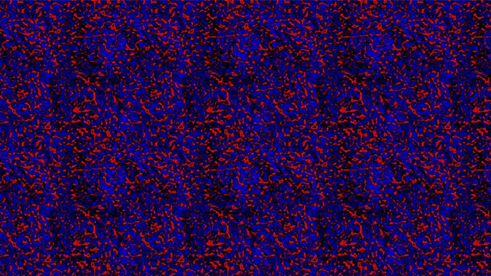 A pulsating interlacing of stark red and blue: FIREBLU