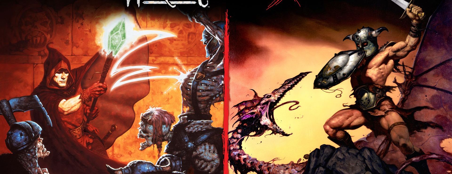 Image of Heretic + Hexen split box art.