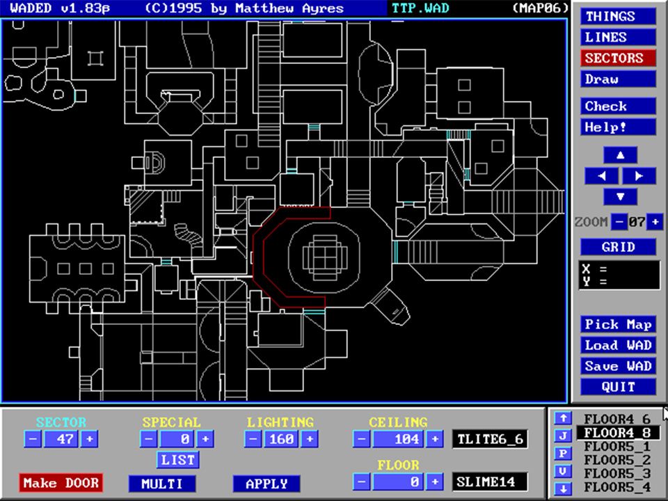 The top-down view of the map during the building process.