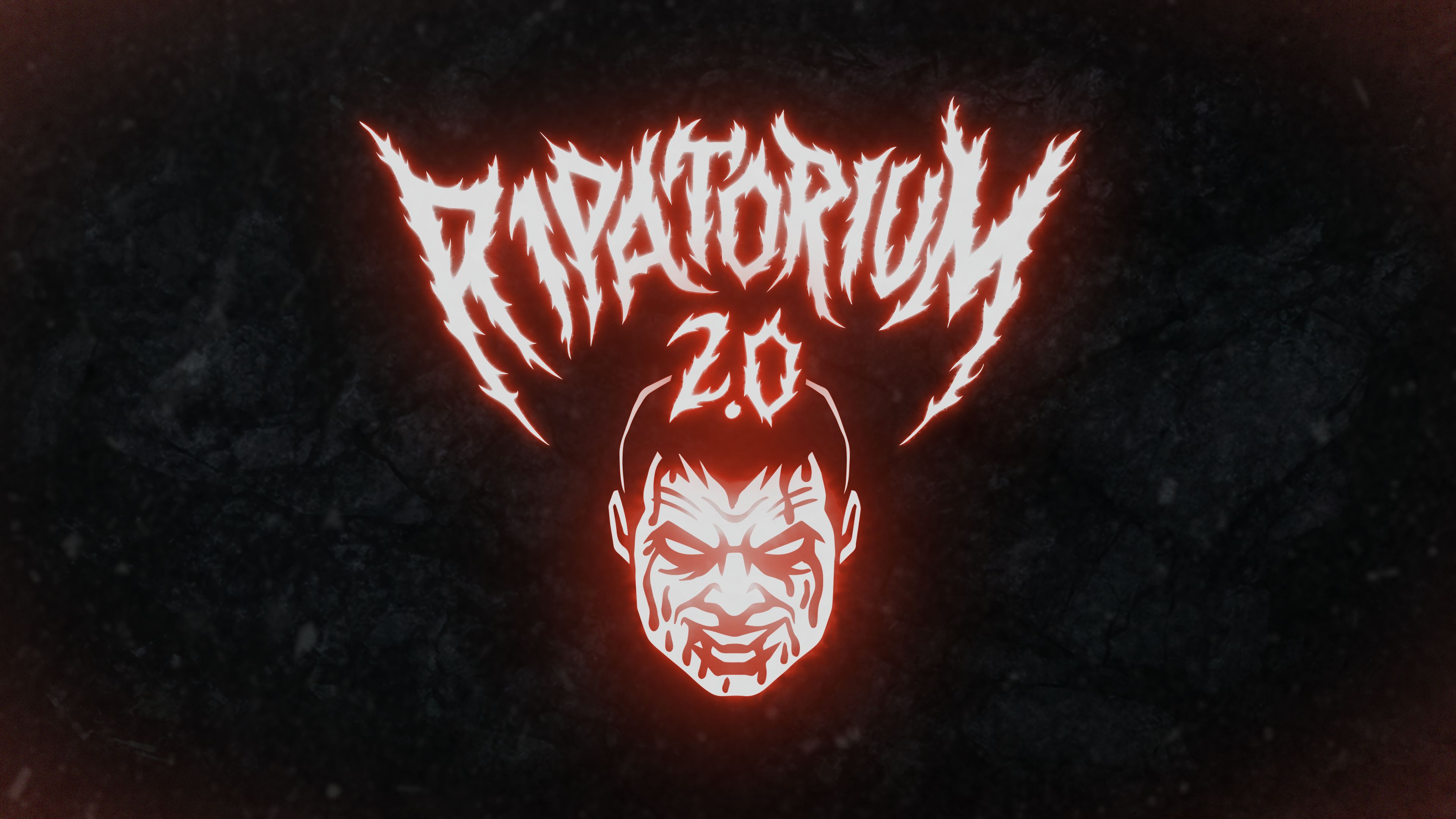 Image of the Ripatorium 2.0 logo with the text written in a heavy metal style and a bleeding Slayer's face below.